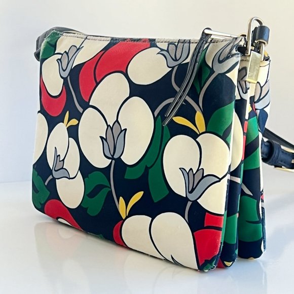 Kate Spade | Dawn Breezy Floral Pop Art Triple Gusset Nylon Crossbody Purse - Picture 4 of 13